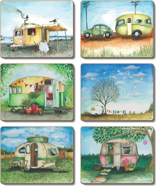 CINNAMON Vintage Caravan Coasters