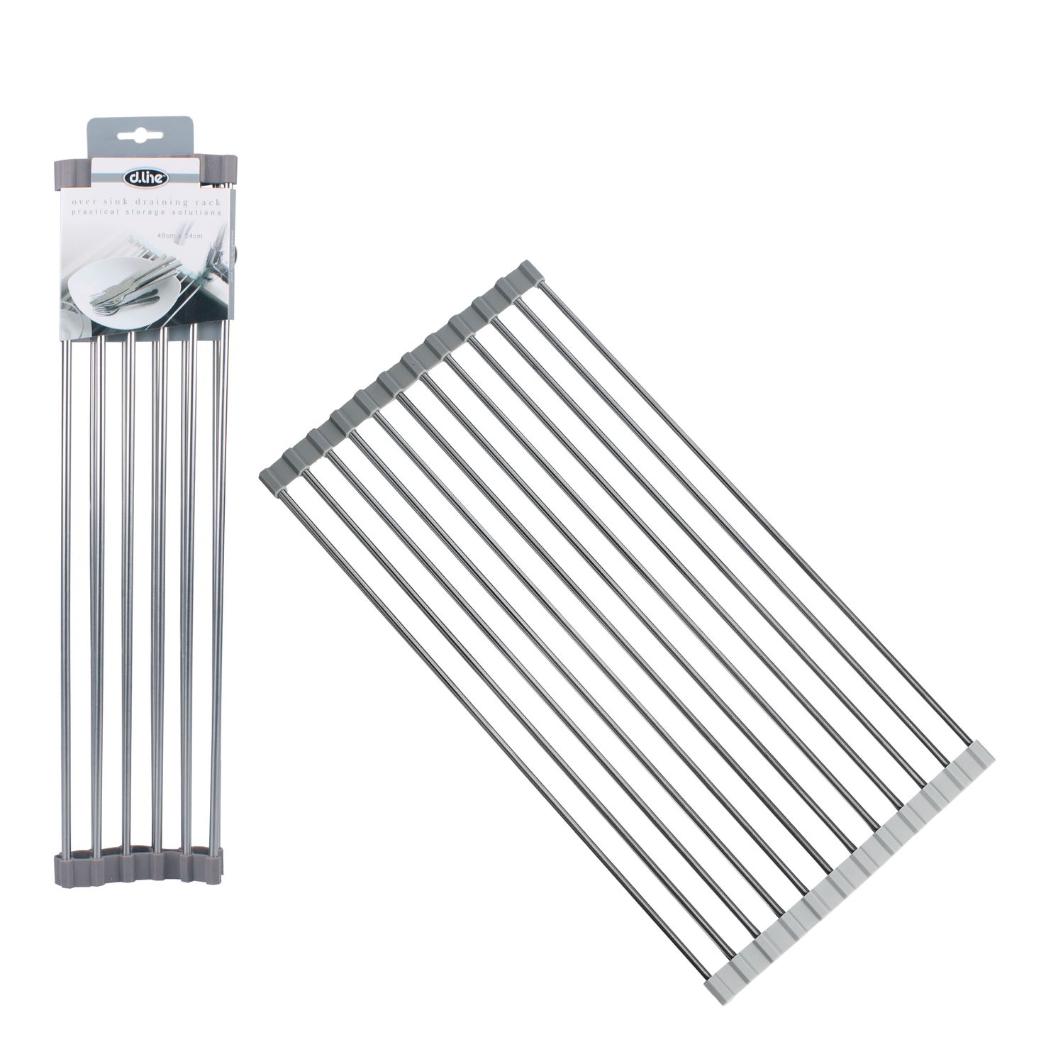 D.LINE Over Sink Roll - Up Draining Rack 48 x 24cm