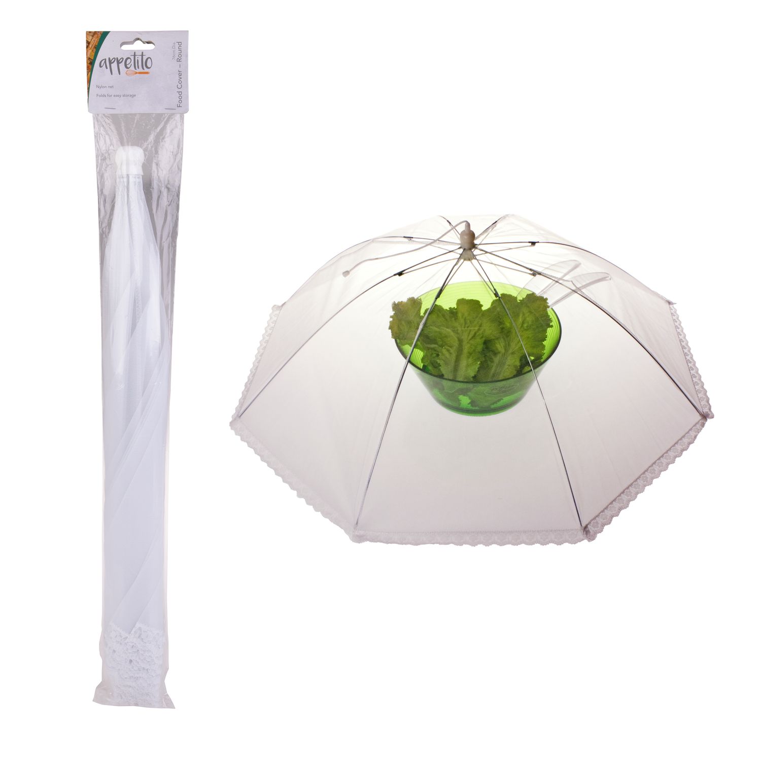 APPETITO Nylon Net Food Cover 76cm Diameter. - White