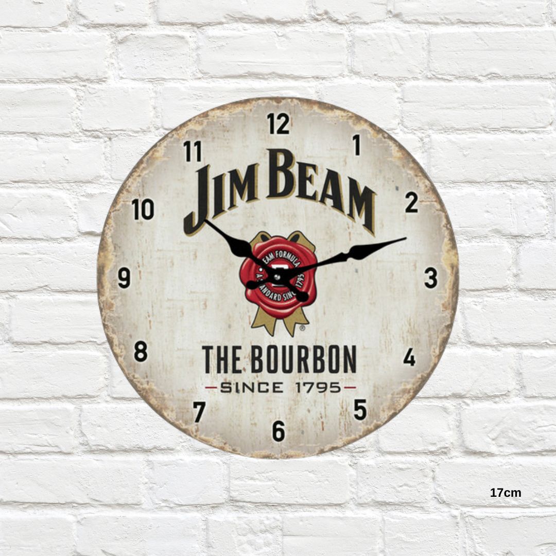 GET POSH Clock Jim Beam Whisky - 17cm