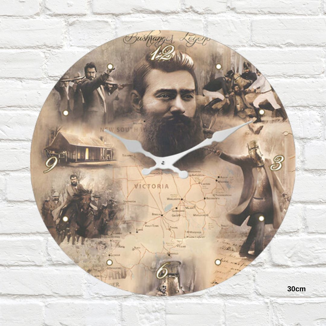 GET POSH Clock Ned Kelly - 30cm