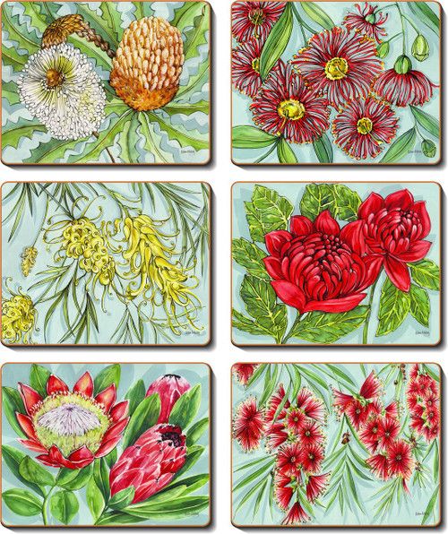 CINNAMON Bush Blooms Coasters