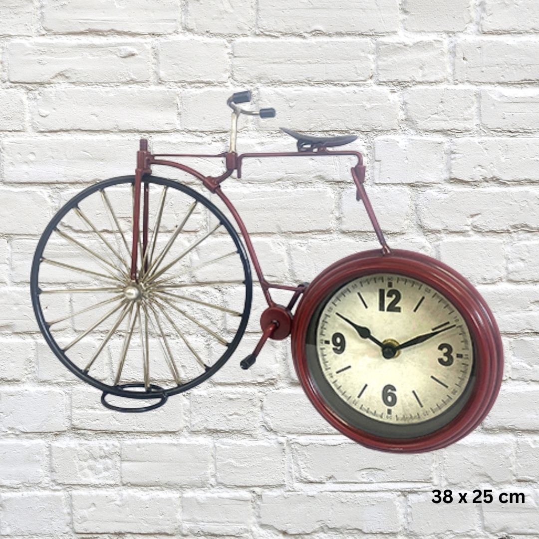 GET POSH Penny Farthing Clock Red 38x25