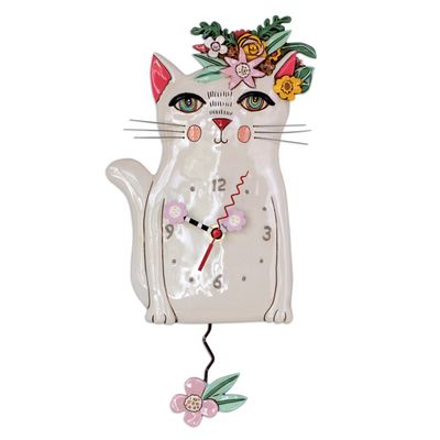 ALLEN DESIGNS Pretty Kitty - White Clock