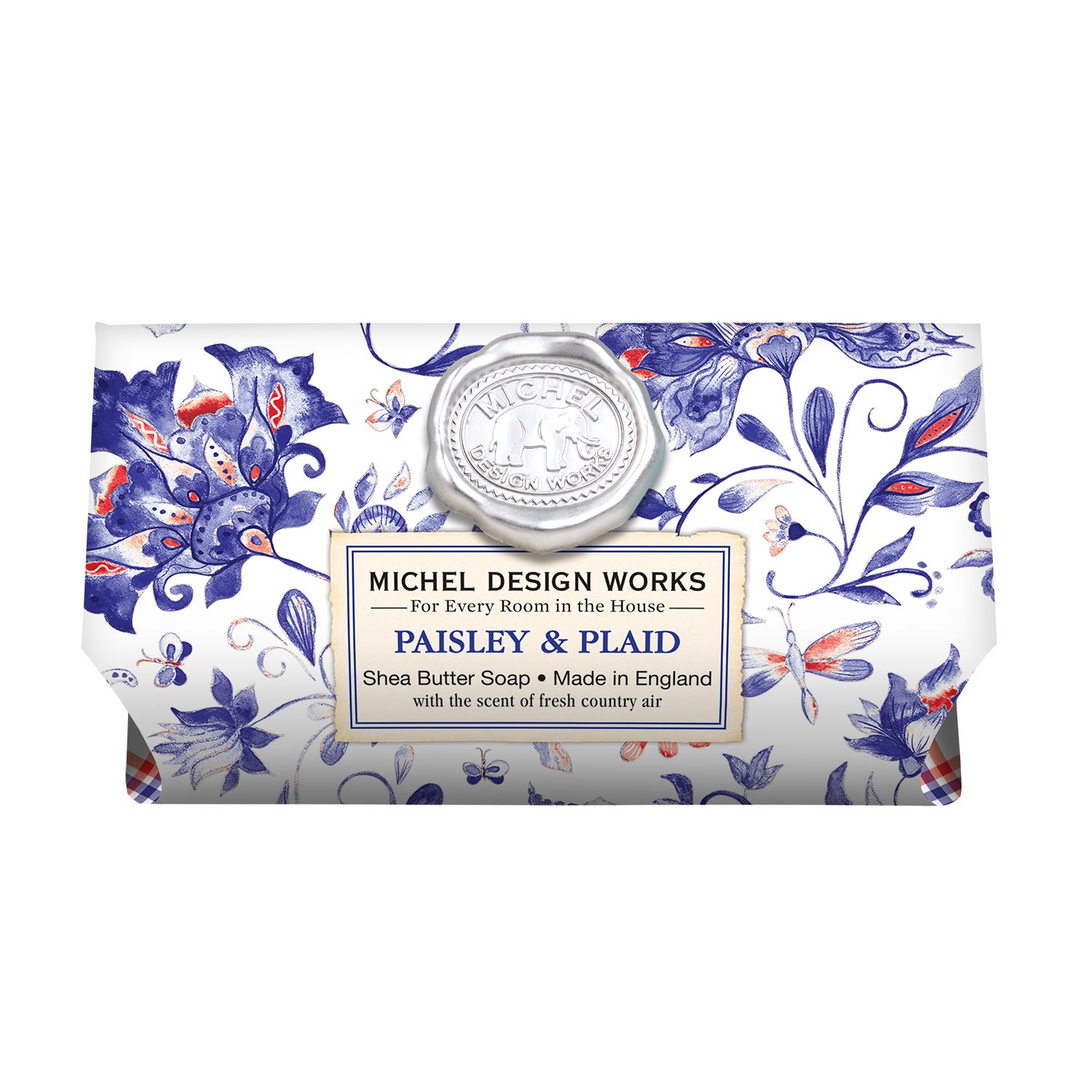 MICHEL DESIGN WORKS Large Soap Bar - Paisley &amp; plaid - 246g