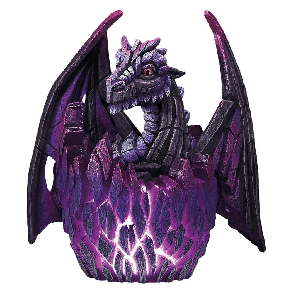 EDGE SCULPTURE Lit Dragon Egg - Purple/black