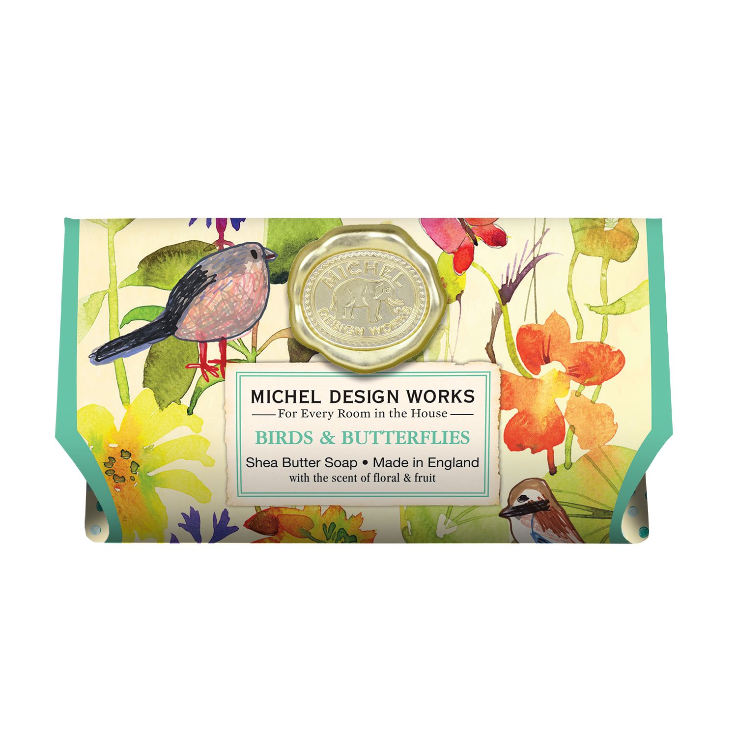 MICHEL DESIGN WORKS Large Soap Bar - Birds &amp; Butterflies - 246g
