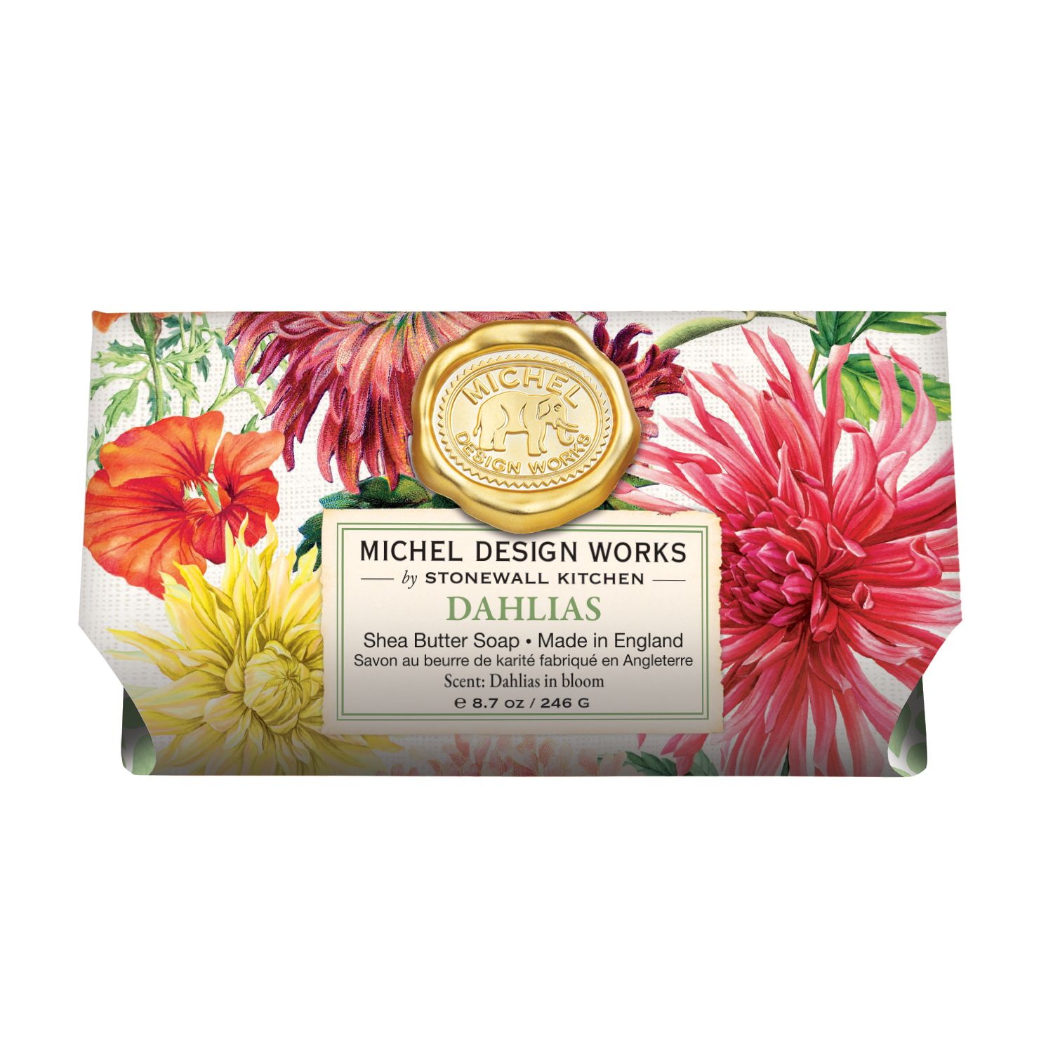 MICHEL DESIGN WORKS Large Soap Bar - Dahlias - 246g