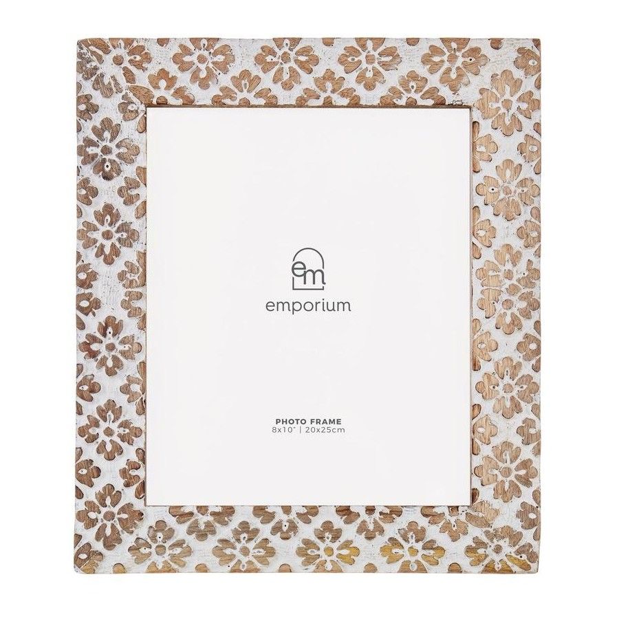 EMPORIUM Mara Wooden Photo Frame 8x10 - Natural &amp; White