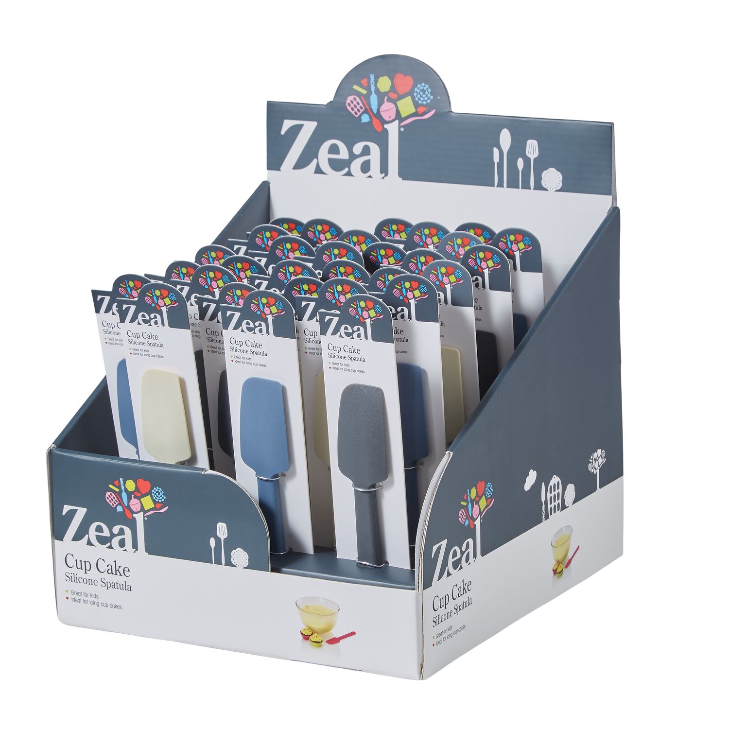 ZEAL Cosy Mini Silicone Baking Spatula 3 Assorted Colours
