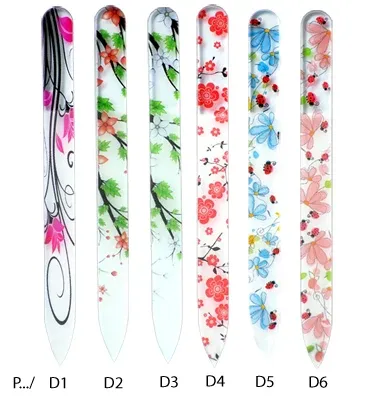 RIKARO Glass Nail File - Digi Print - Pink Flower D2