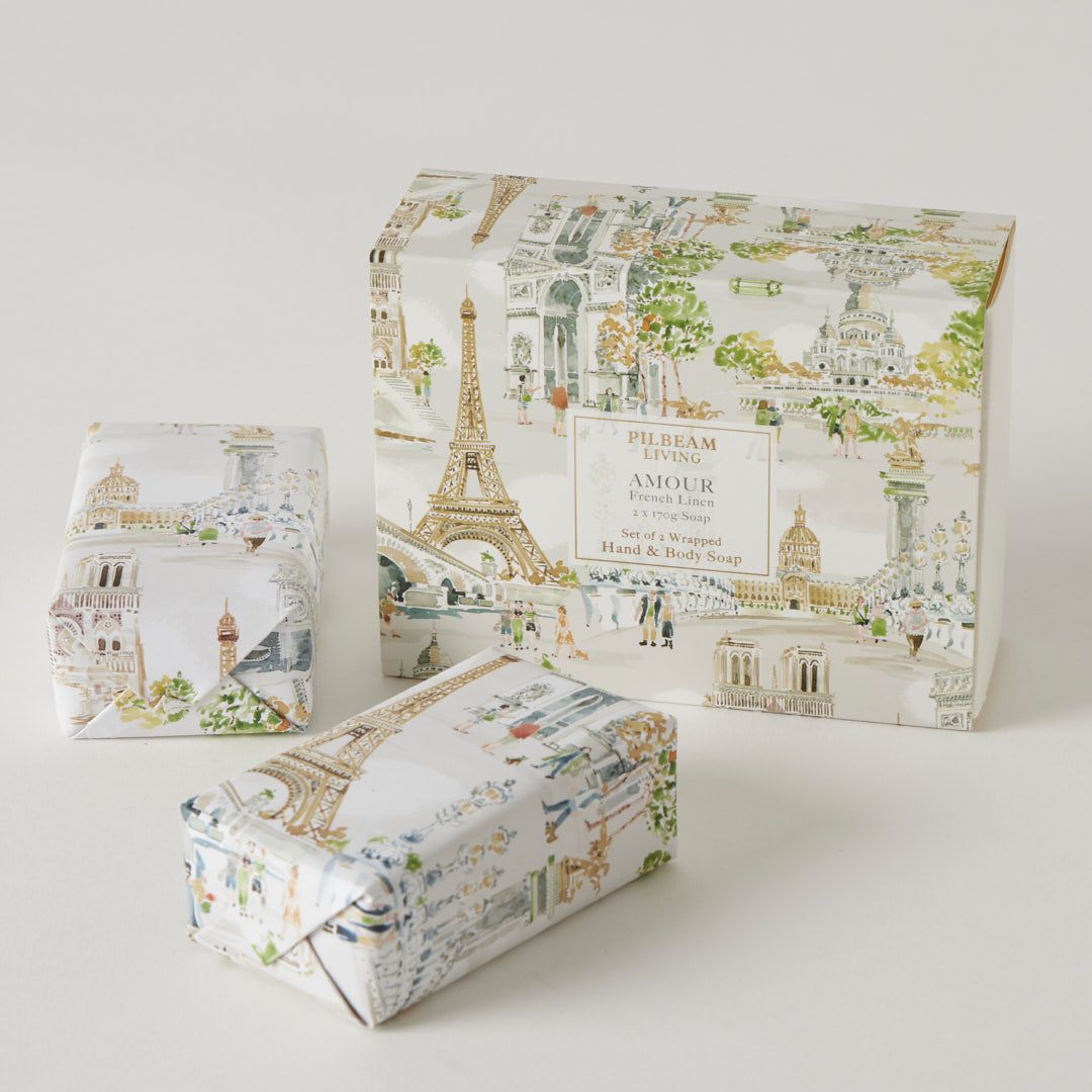 PILBEAM LIVING Amour Scented - Soap Gift Set Of 2 - French Linen - DISC