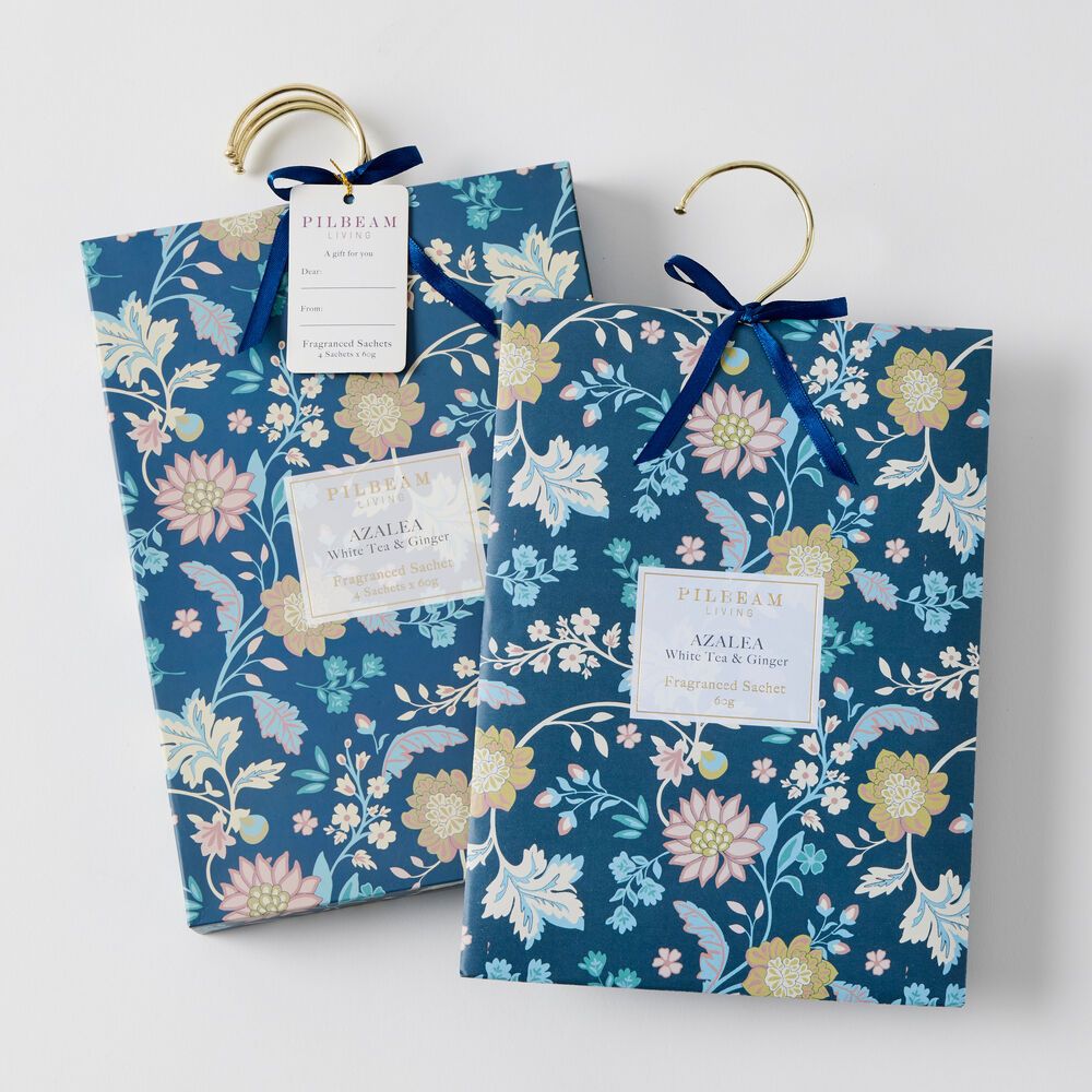 PILBEAM LIVING Azalea Scented - Hanging Sachets - Set Of4 - White Tea &amp; Ginger - DISC
