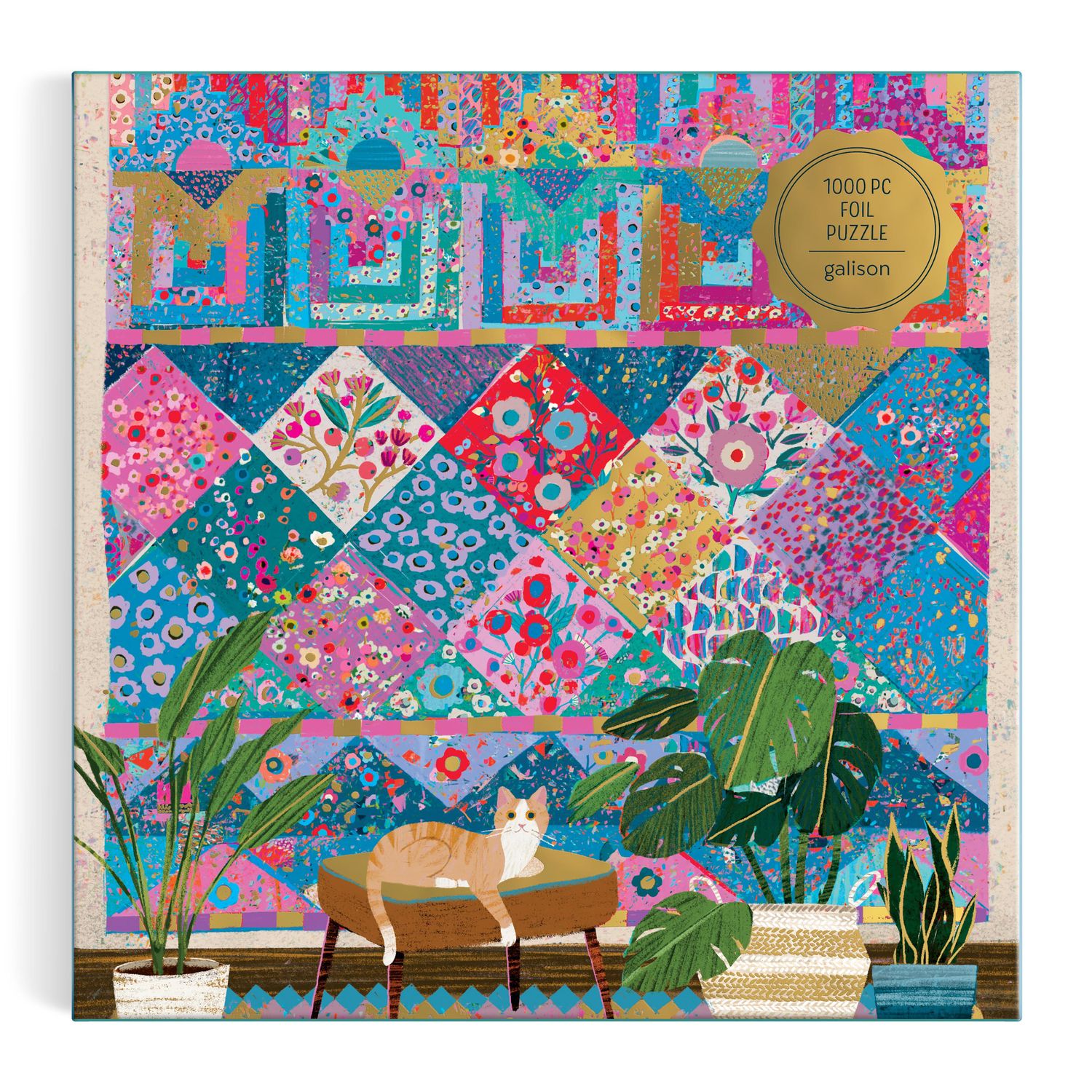 GALISON Victoria Ball Quilter's Corner Foil Puzzle - 1000 Piece