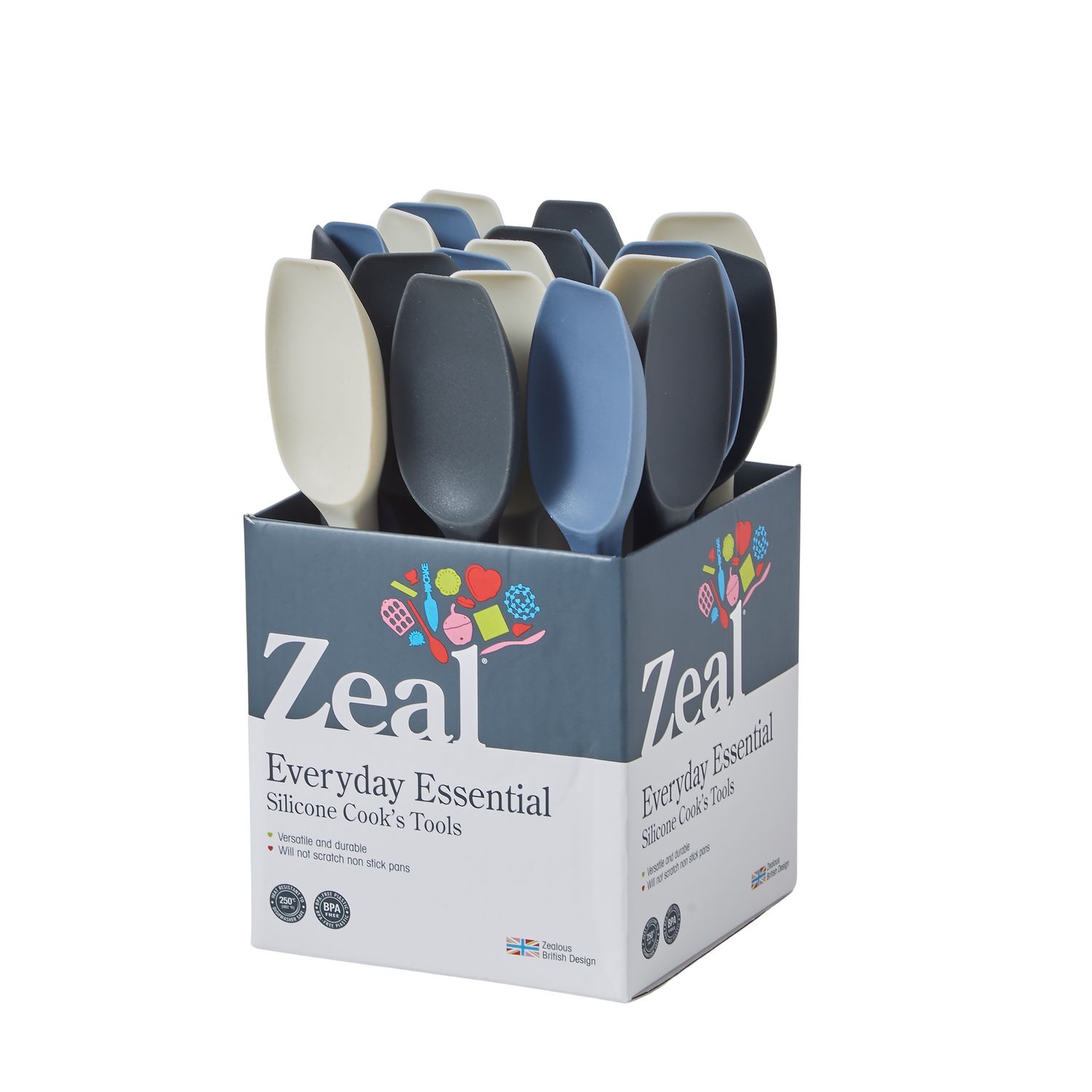 ZEAL Cosy Mini Silicone Spatula Spoon 3 Assorted Colours