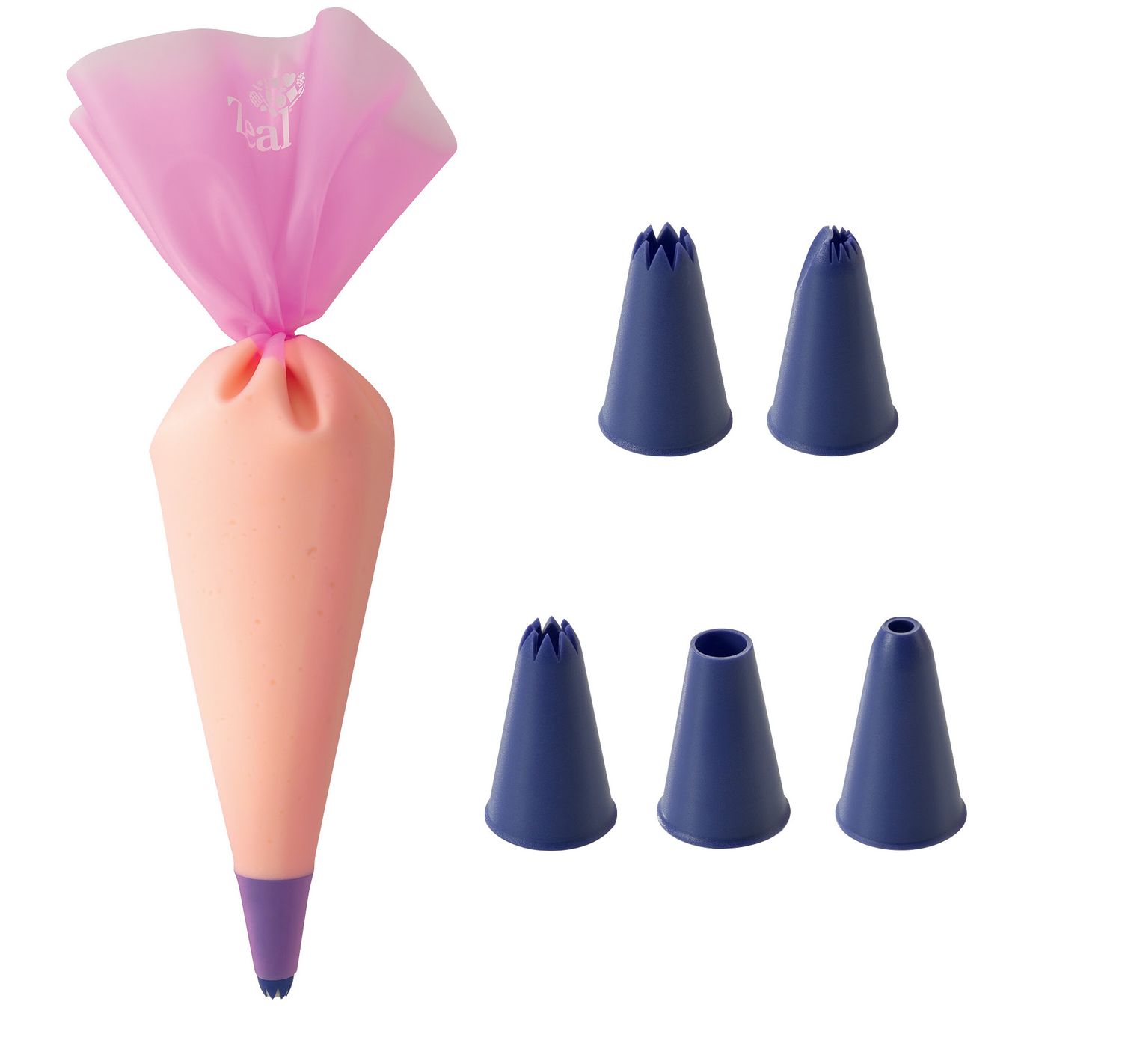 ZEAL Silicone Piping Set 6pcs Pink/Purple 39x22x0.5cm