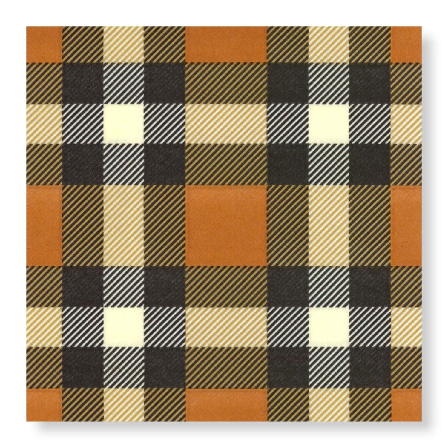 MANOR ROAD Classic Plaid Tan Napkins - Cocktail