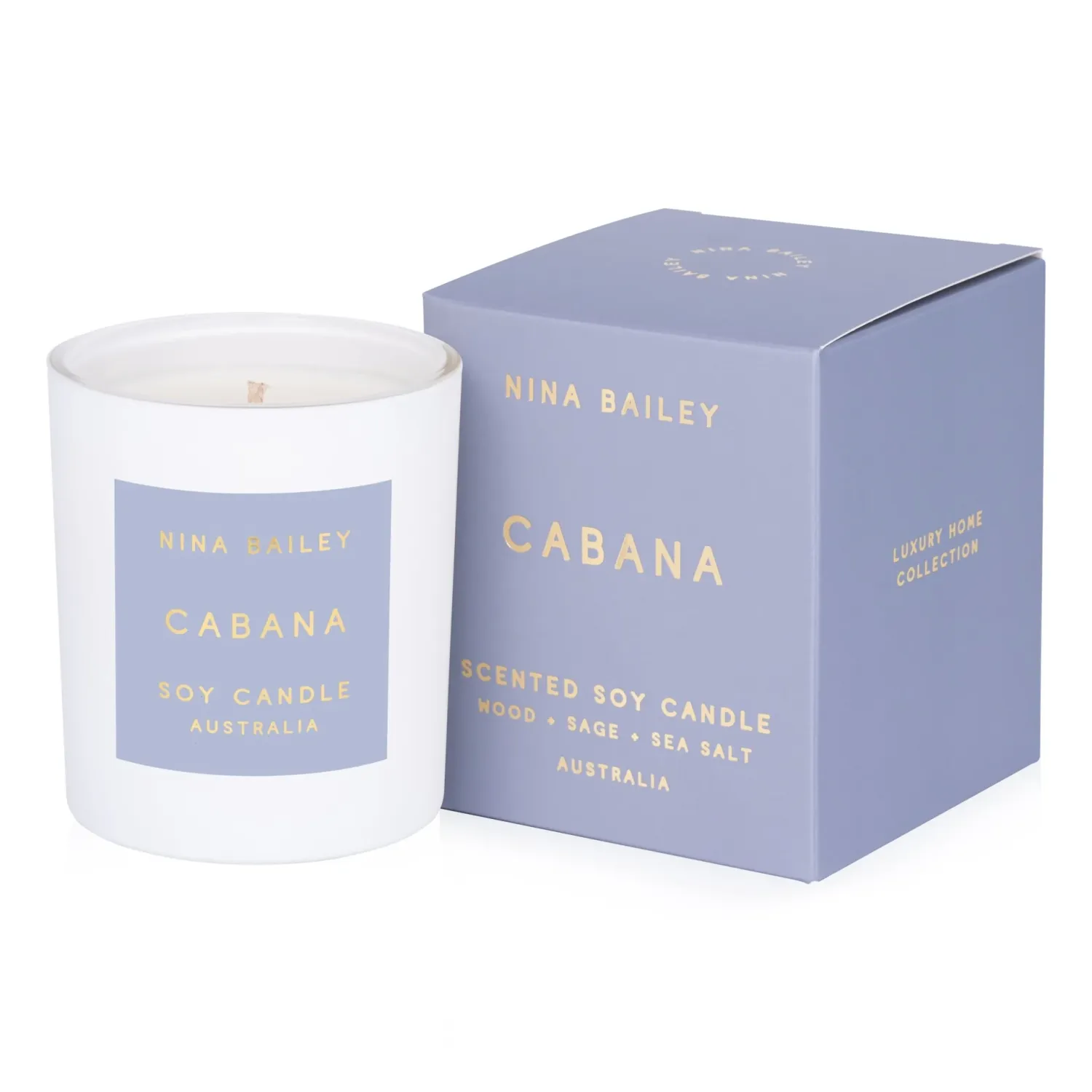 NINA BAILEY Cabana Soy Candle 300g - Wood Sage Sea Salt