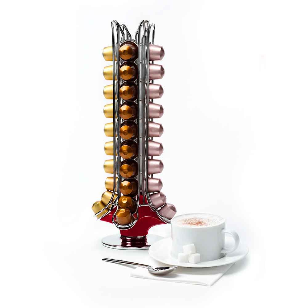 PREPARA 50 Coffee Capsule Carousel 38 X 16.5cm - Fire Engine Red