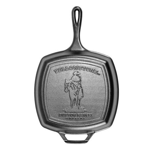 LODGE Yellowstone 10.5 Inch Square Cast Iron Cowboy Grill Pan
