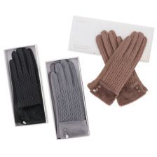 EQUILIBRIUM Herringbone Fur Gloves Assorted. Design