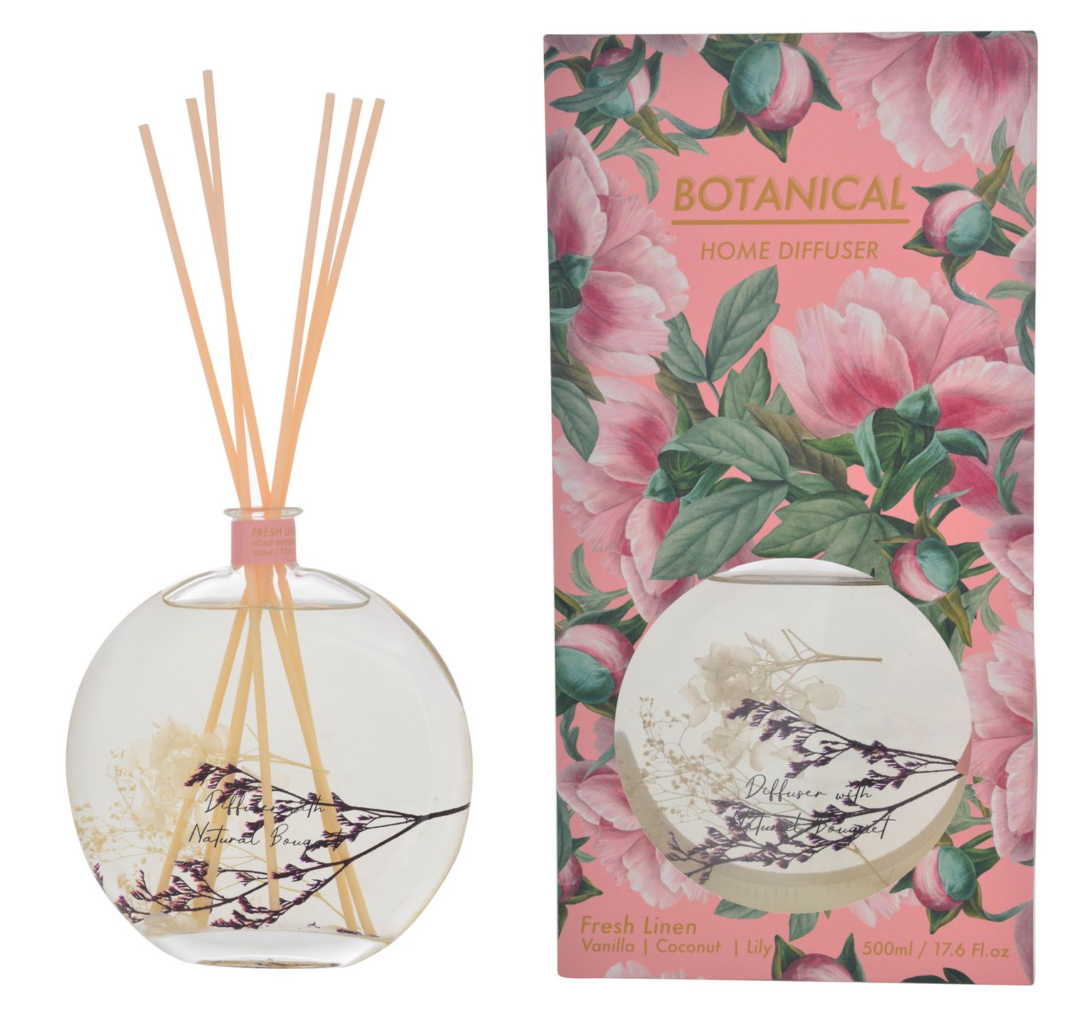 BOTANICAL Round Diffuser 500ml - Fresh Linen