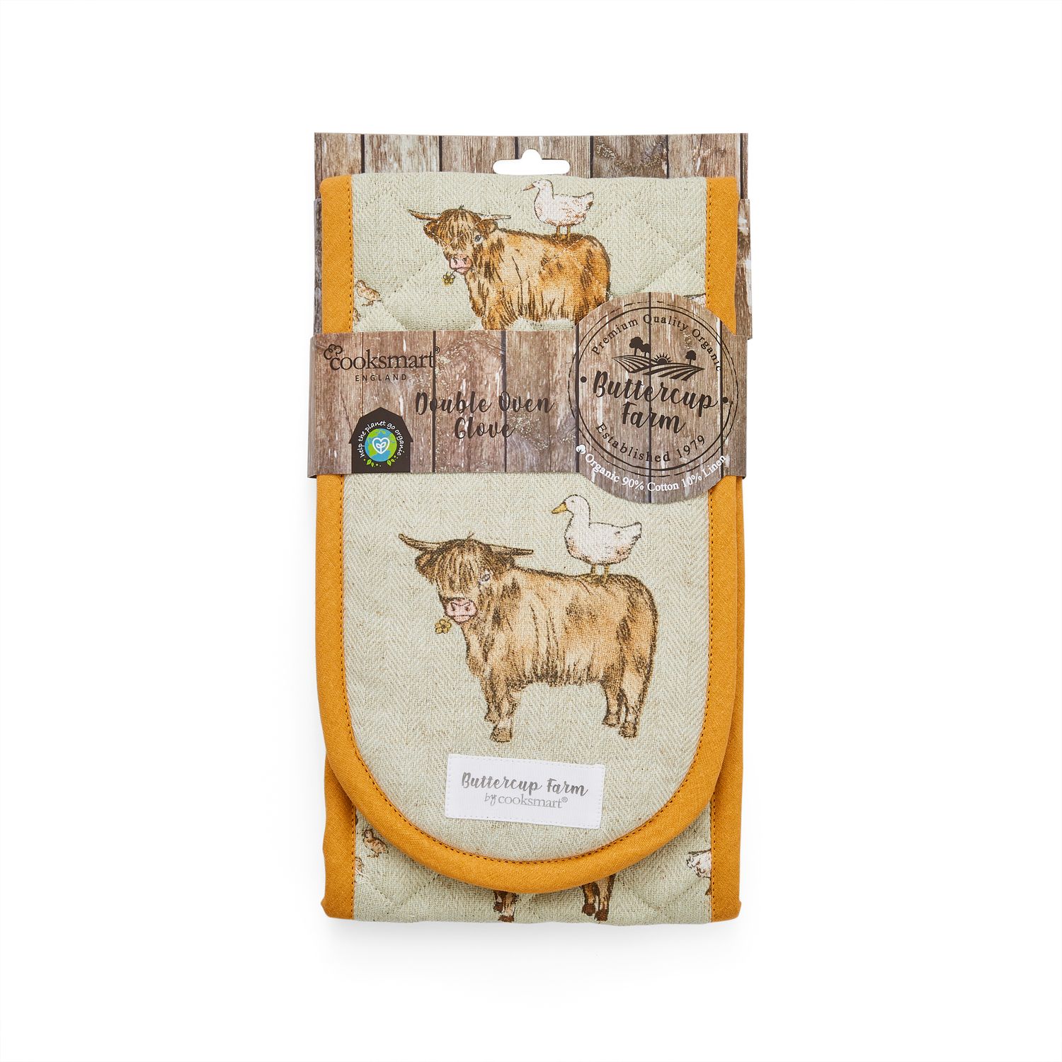 COOKSMART Buttercup Farm - Double Oven Glove - Organic Cotton (GOTS)