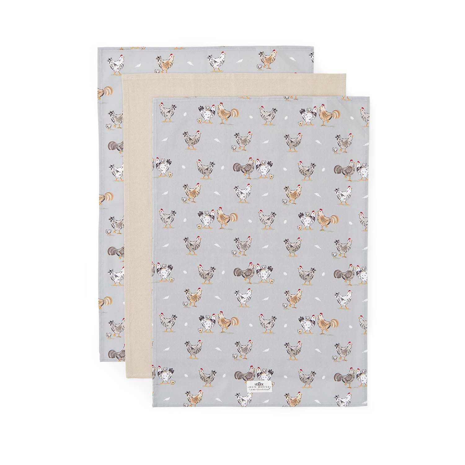 COOKSMART Hen House Lane - 3 Pack Tea Towels