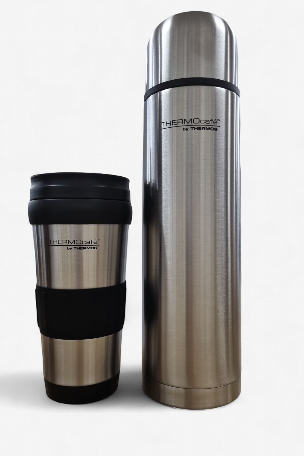 THERMOS THERMOcafe Combo Pack - 1 L Slimline Vacuum Flask &amp; 420 ml Tumbler - DISC