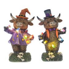 GIBSONS GIFTS Halloween Highland Cow LED