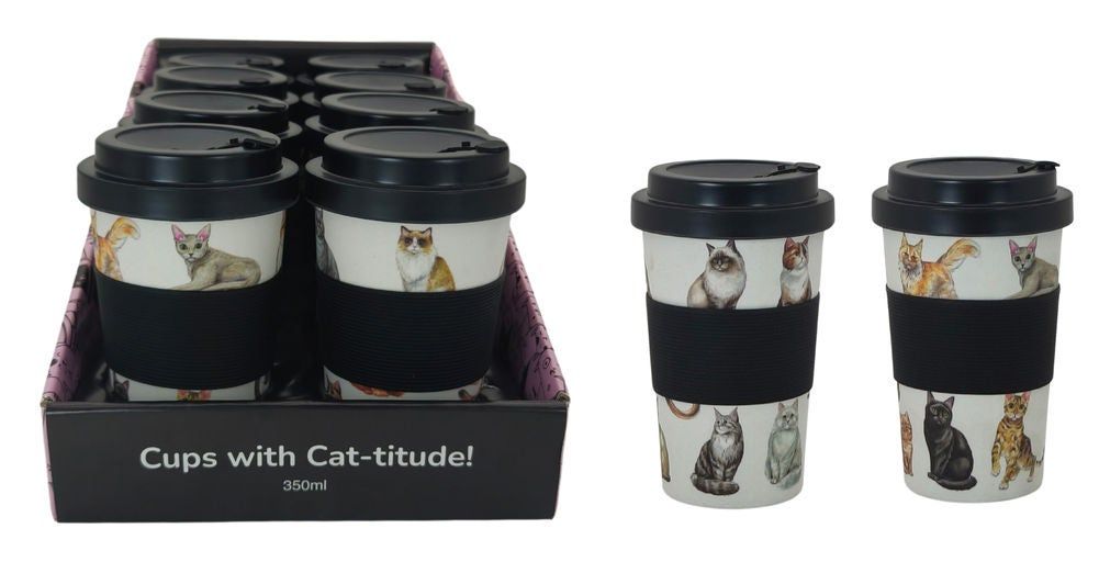 GIBSONS GIFTS Bamboo Travel Mug Cats