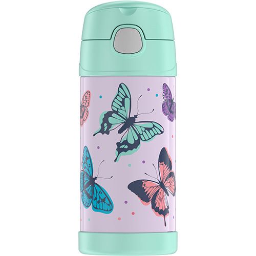 THERMOS FUNtainer Vacuum Insulated Drink Bottle - Butterfly Frenzy - 355 ml - DISC