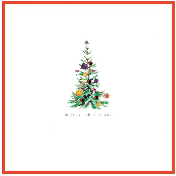 CINNAMON AITCH Primrose Hill Hand-Finished Christmas Card, Design: Tree