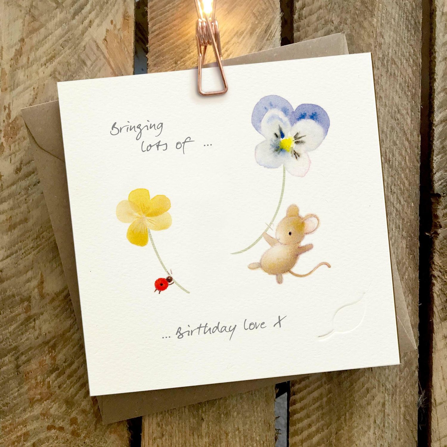 GINGER BETTY LIMITED Birthday Love Mouse &amp; Ladybird Card