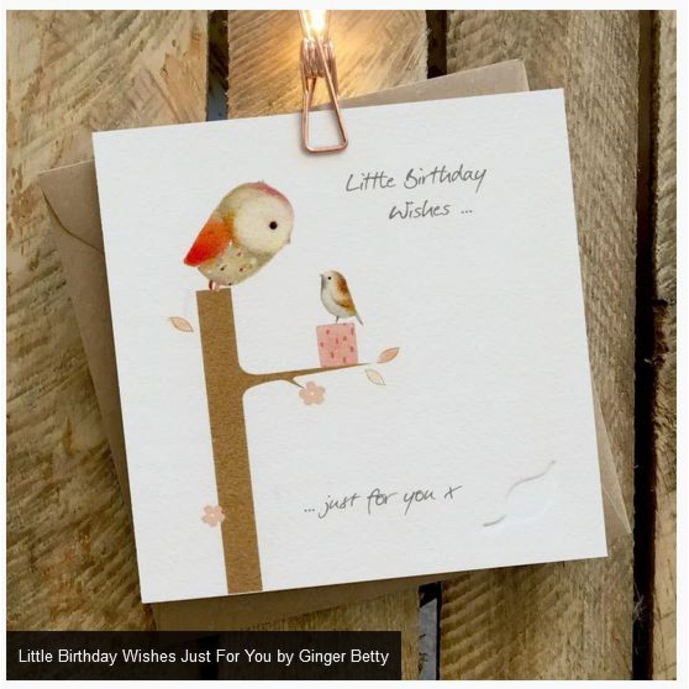 GINGER BETTY LIMITED Little Birthday Wishes Owl &amp; Bird Card