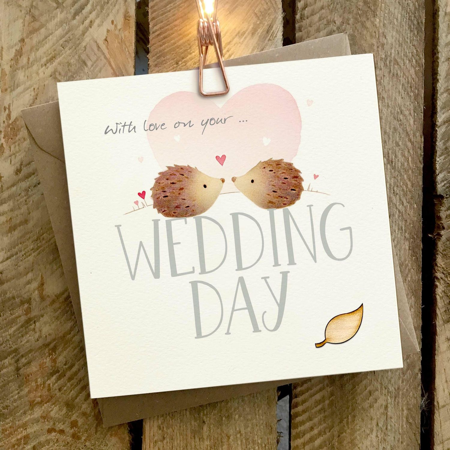 GINGER BETTY LIMITED With Love Hedgehog Wedding Day Card