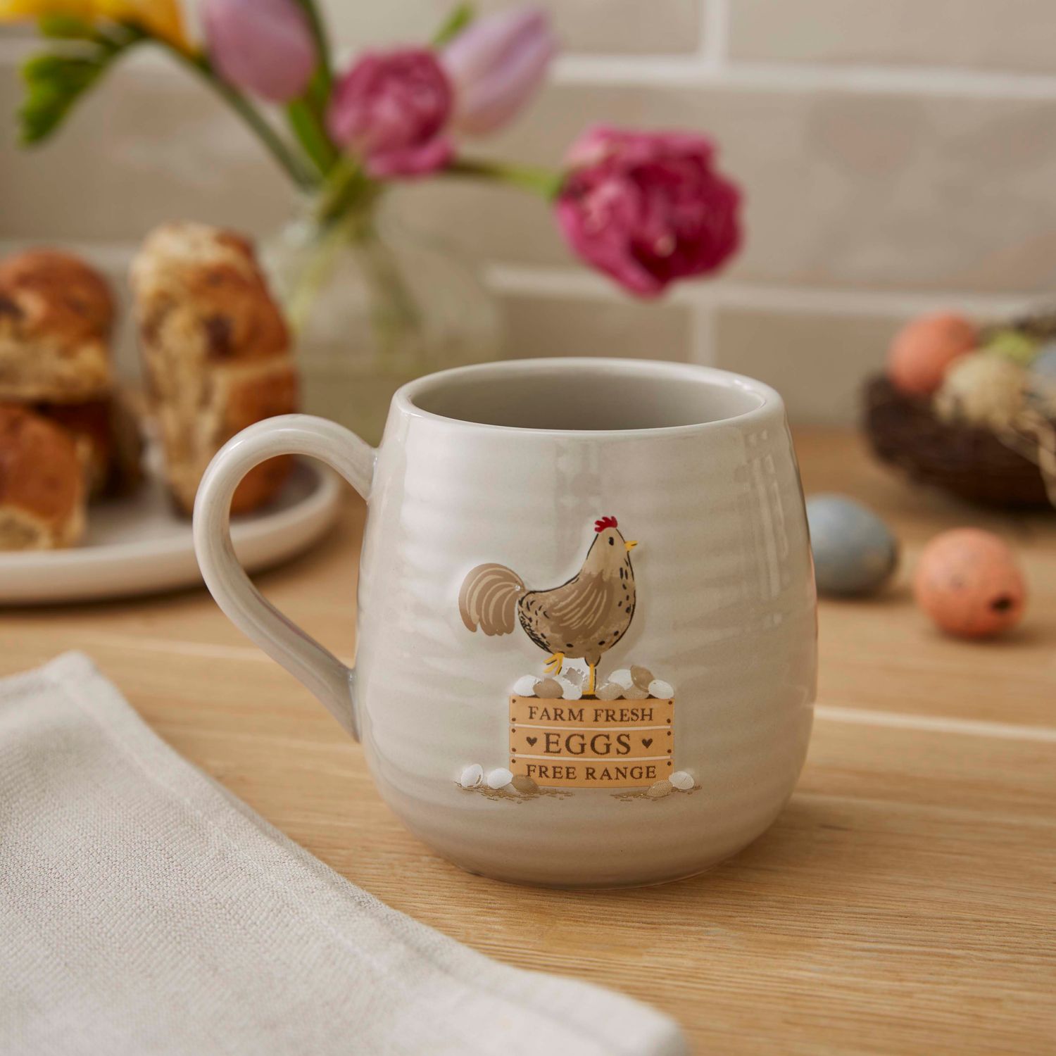 COOKSMART Hen House Lane - Belly Mug - Farm Fresh Eggs