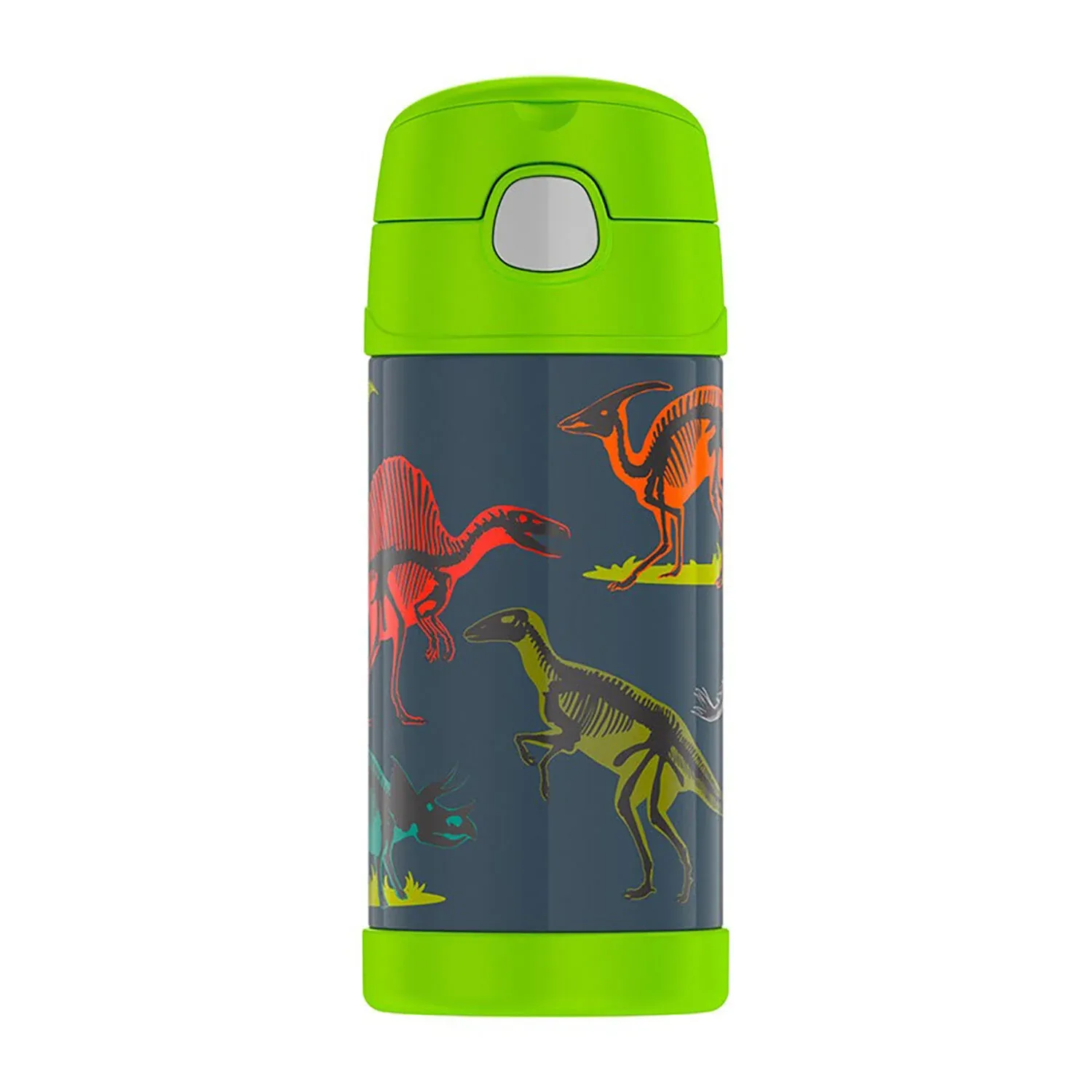 THERMOS FUNtainer Vacuum Insulated Drink Bottle - Colourful Dinosaurs - 355 ml - DISC