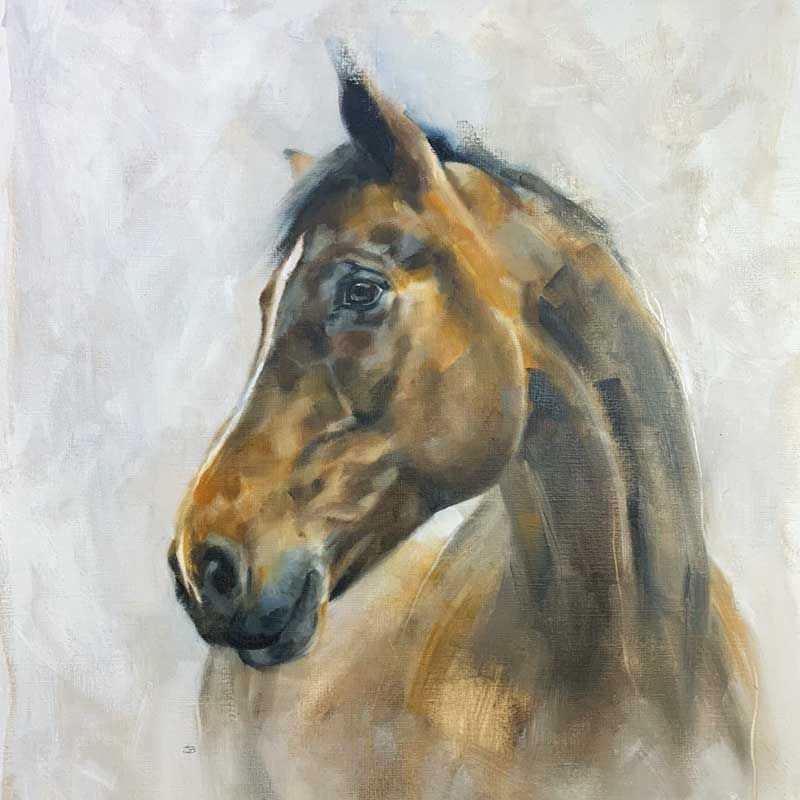 DRY RED PRESS My Girl Horse Portrait Art Greeting Card