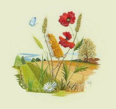 COLCARDS Poppies in a Cornfield Art Greeting Card