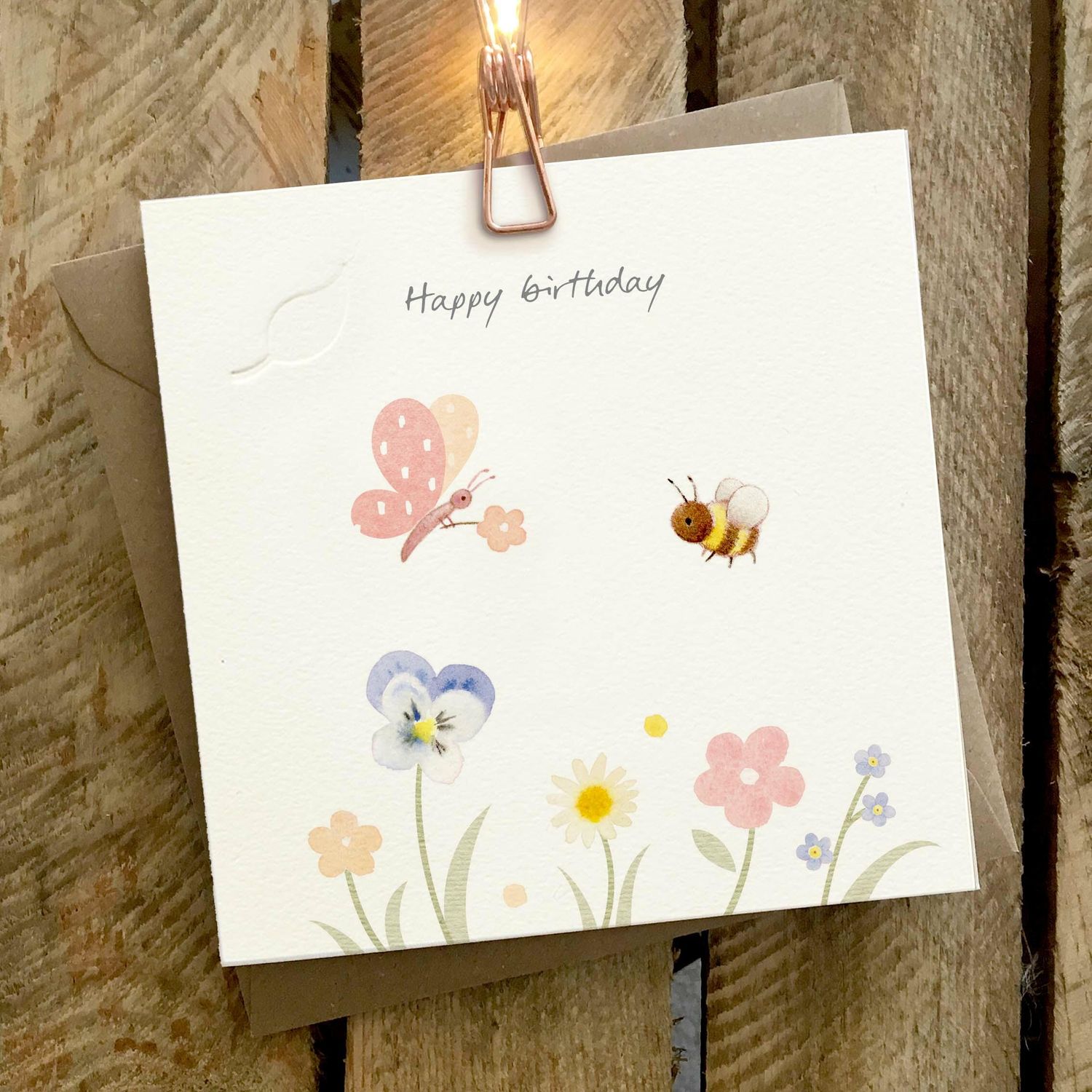 GINGER BETTY LIMITED Butterfly &amp; Bee Floral Birthday Card