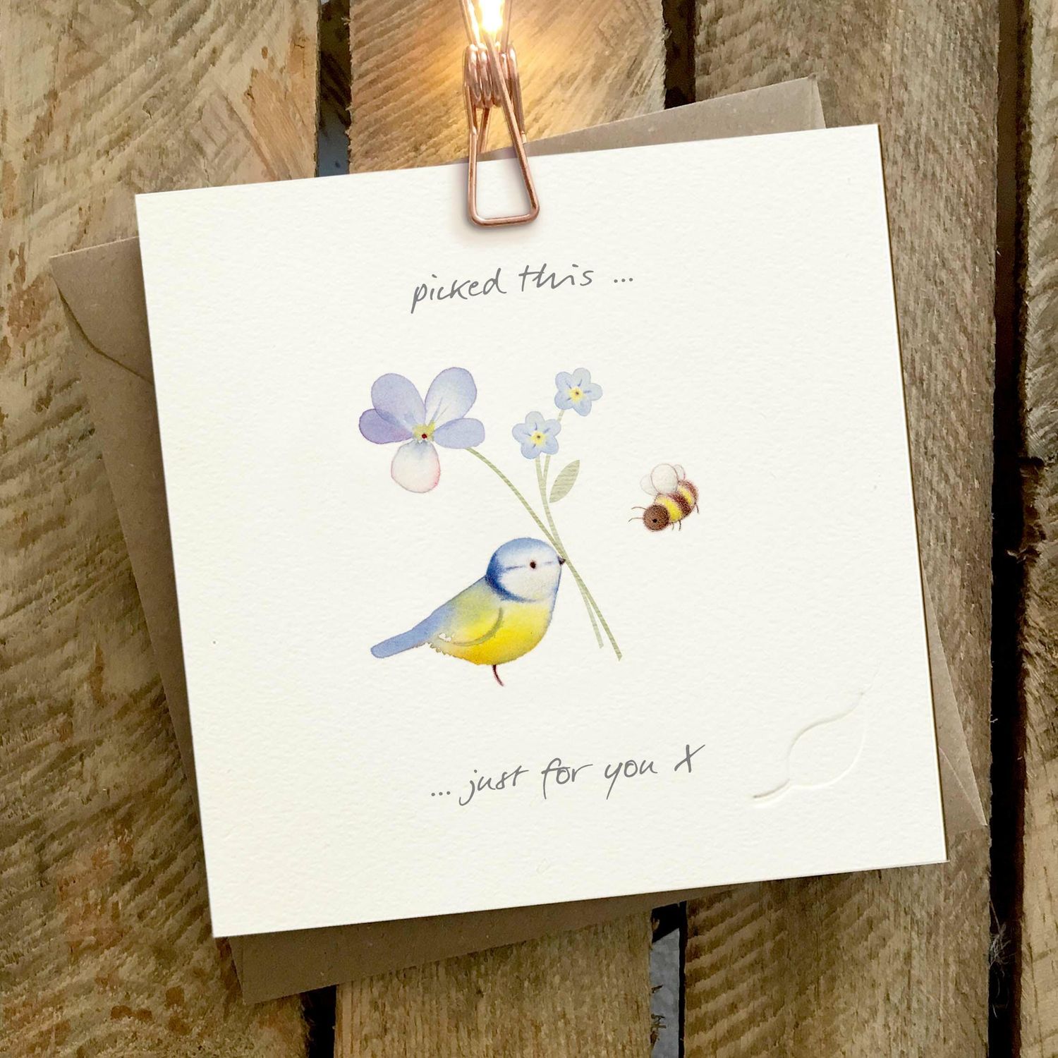GINGER BETTY LIMITED Pecked Just for You Blue Tit Birthday Card