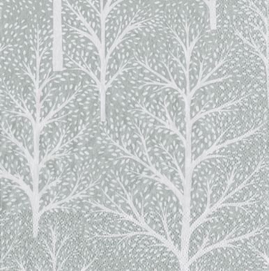 CASPARI Winter Trees Cocktail Napkins - Silver &amp; White