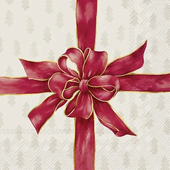 IDEAL HOME RANGE Christmas Bow Cream Red - DISC