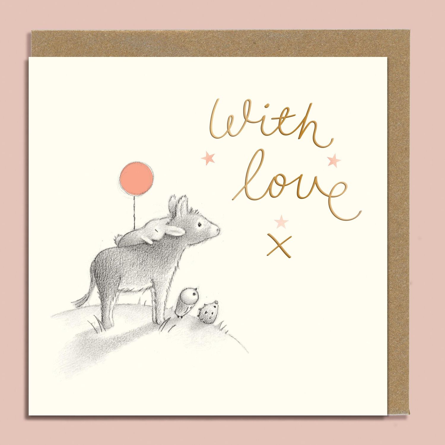 GINGER BETTY LIMITED With Love Woodland Friends Foiled Greeting Card