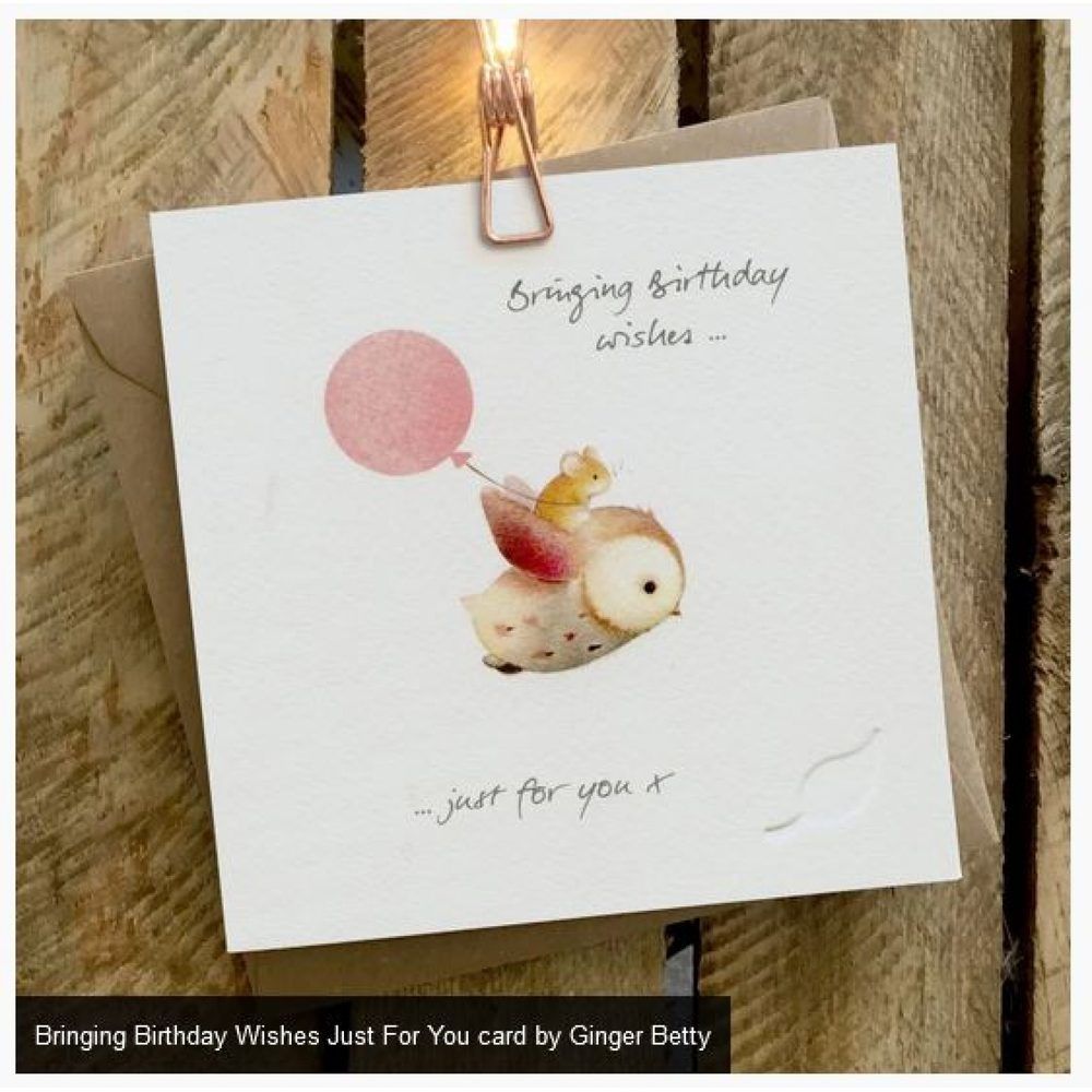 GINGER BETTY LIMITED Bringing Birthday Wishes Owl Card