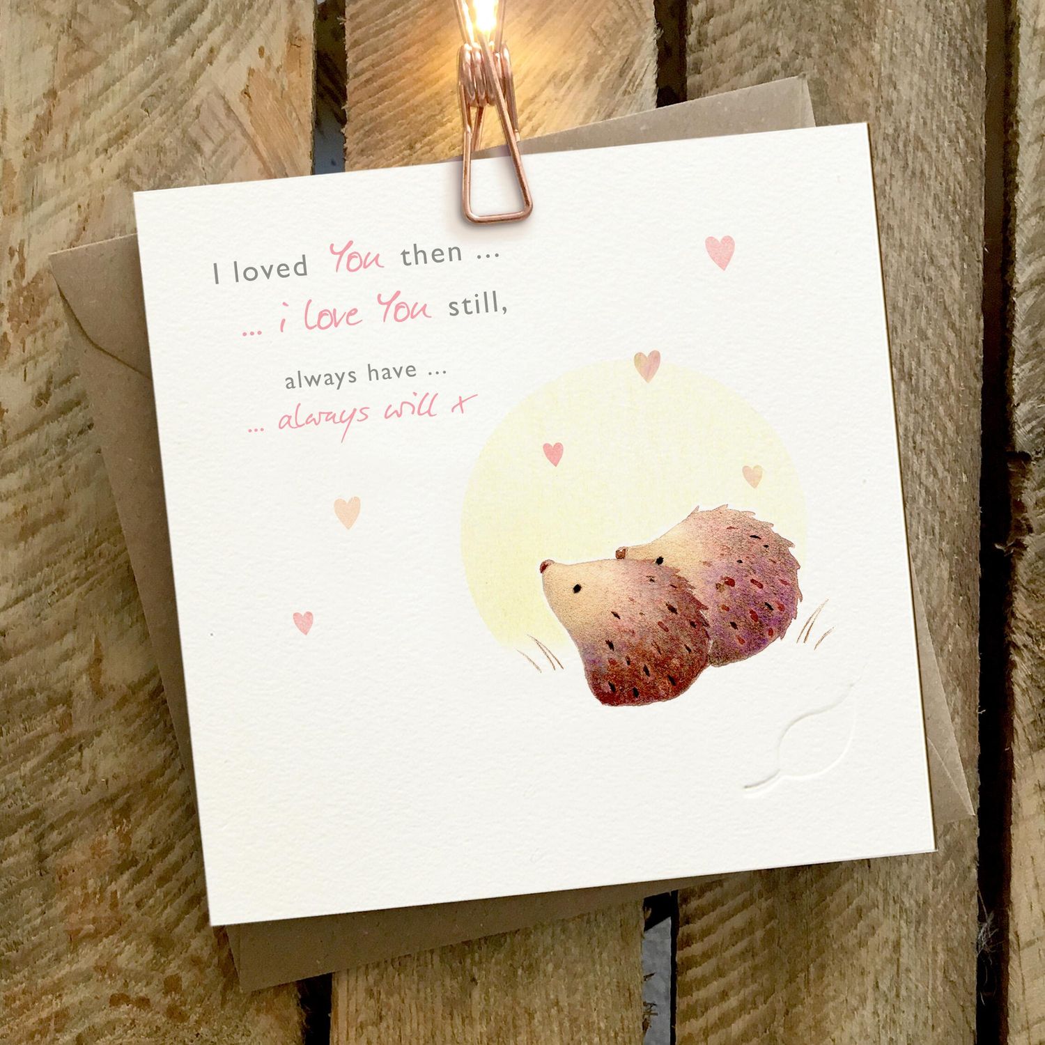 GINGER BETTY LIMITED Love You Always Hedgehog Anniversary Card