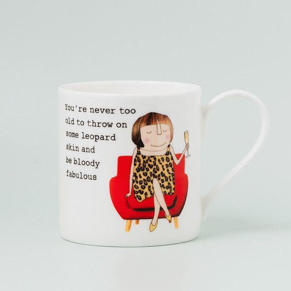 ROSIE MADE A THING Leopard Print Fabulous Bone China Mug, 350ml