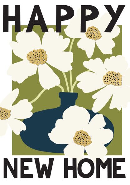 RACHEL ELLEN DESIGNS Cosmos Bunch New Home Card