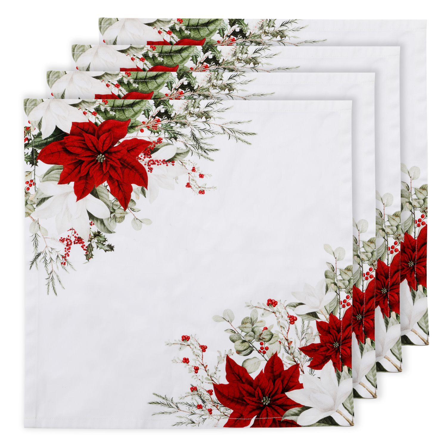 ASHDENE Poinsettia 4pk Napkin